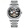 Fashion tourbillon waterproof luminous mechanical watch for men in rose black colour