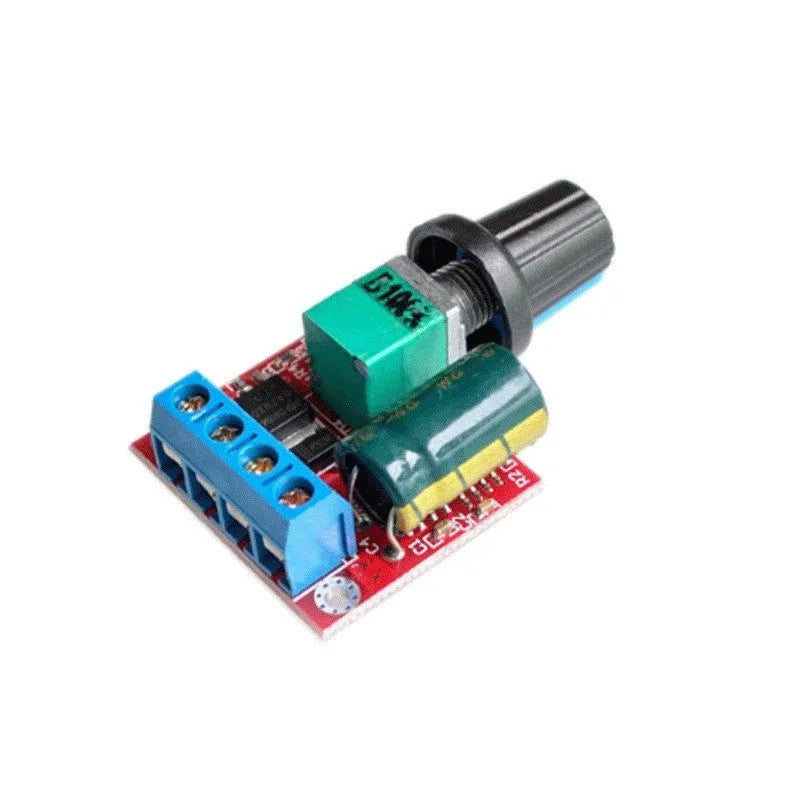 PWM DC motor governor speed controller with adjustment knob measuring 30x26x14mm