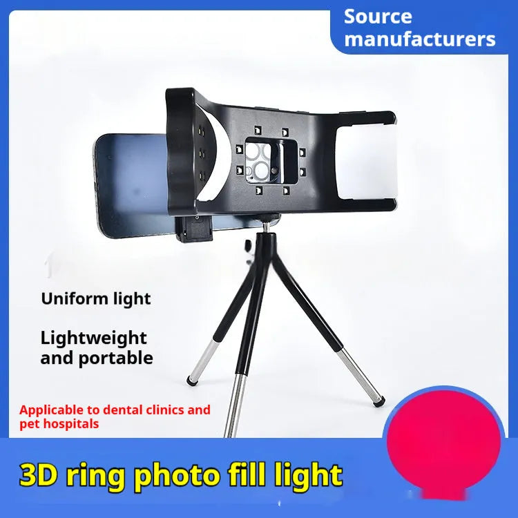 Dental oral photography fill-in light bracket in black and white with compact packaging
