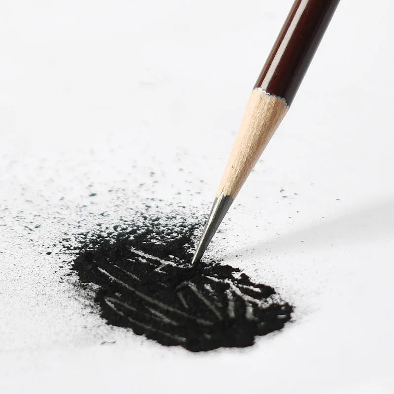 Children's art professional sketch soft charcoal pencil set mixed hardness 2H to 14B in box