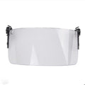 Transparent polycarbonate helmet mask with windproof lens and guide rail system for sports face protection