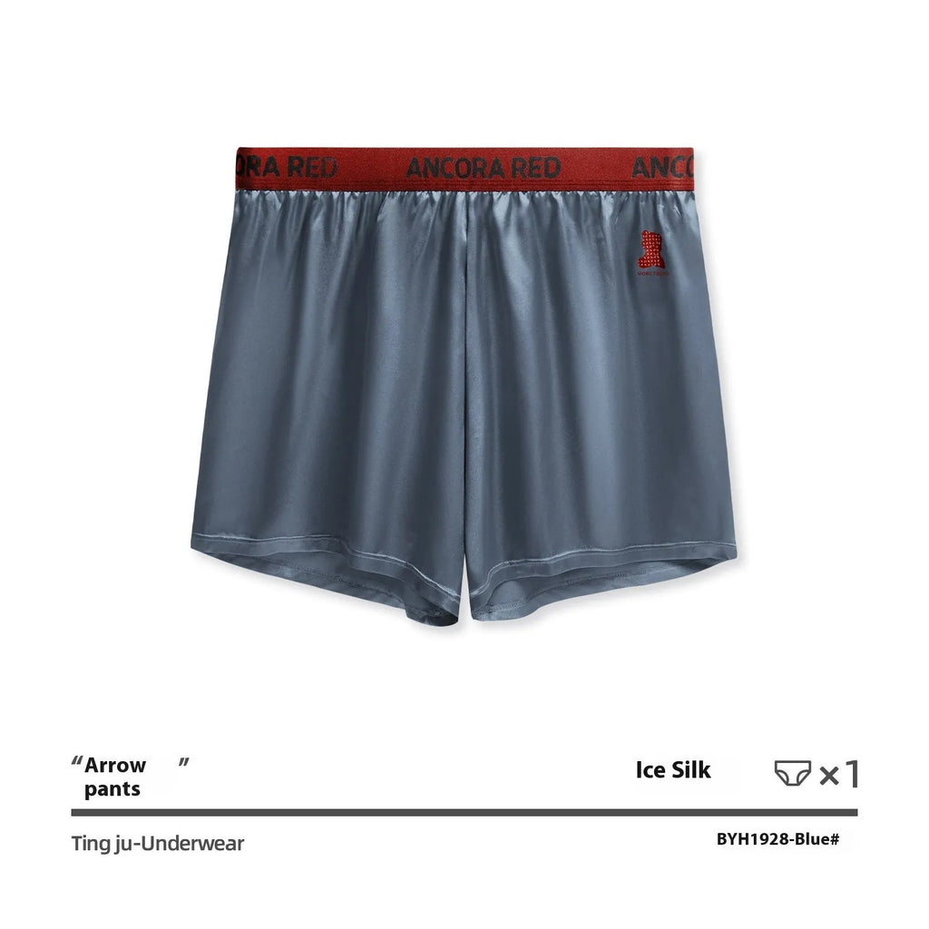 Solid colour men's boxer briefs in knitted polyester fabric showing mid waist design
