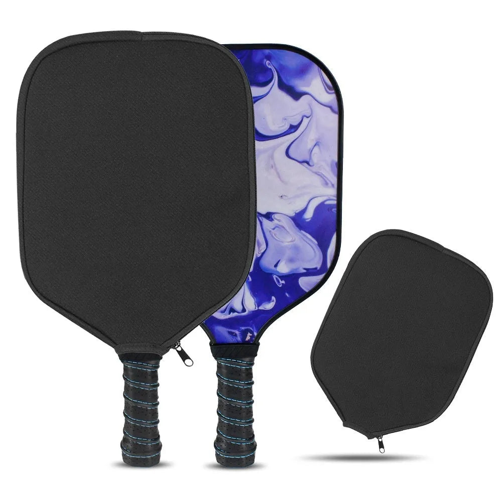 Black neoprene racket protective sleeve for table tennis equipment