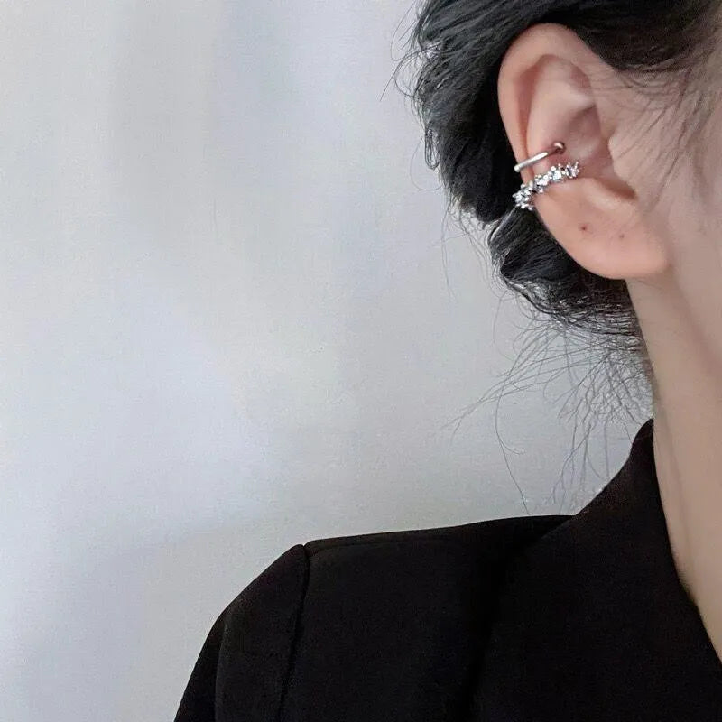Geometric irregular frosty style ear clip earrings in colour B4710 with double clip fastening