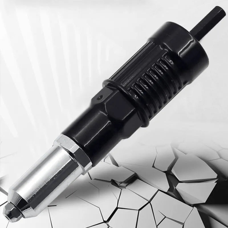 Alloy steel electric drill rivet gun adapter with four interchangeable heads