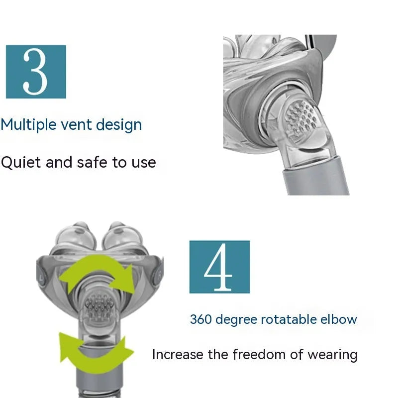 Ventilator nasal pillow mask with silicone cushion and adjustable headband components