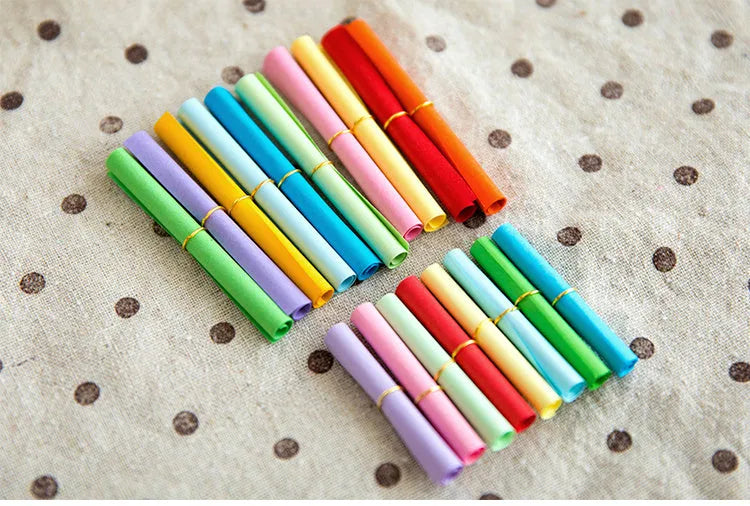 Drift bottle colour wish letter paper scrolls in three sizes with ten colour variety