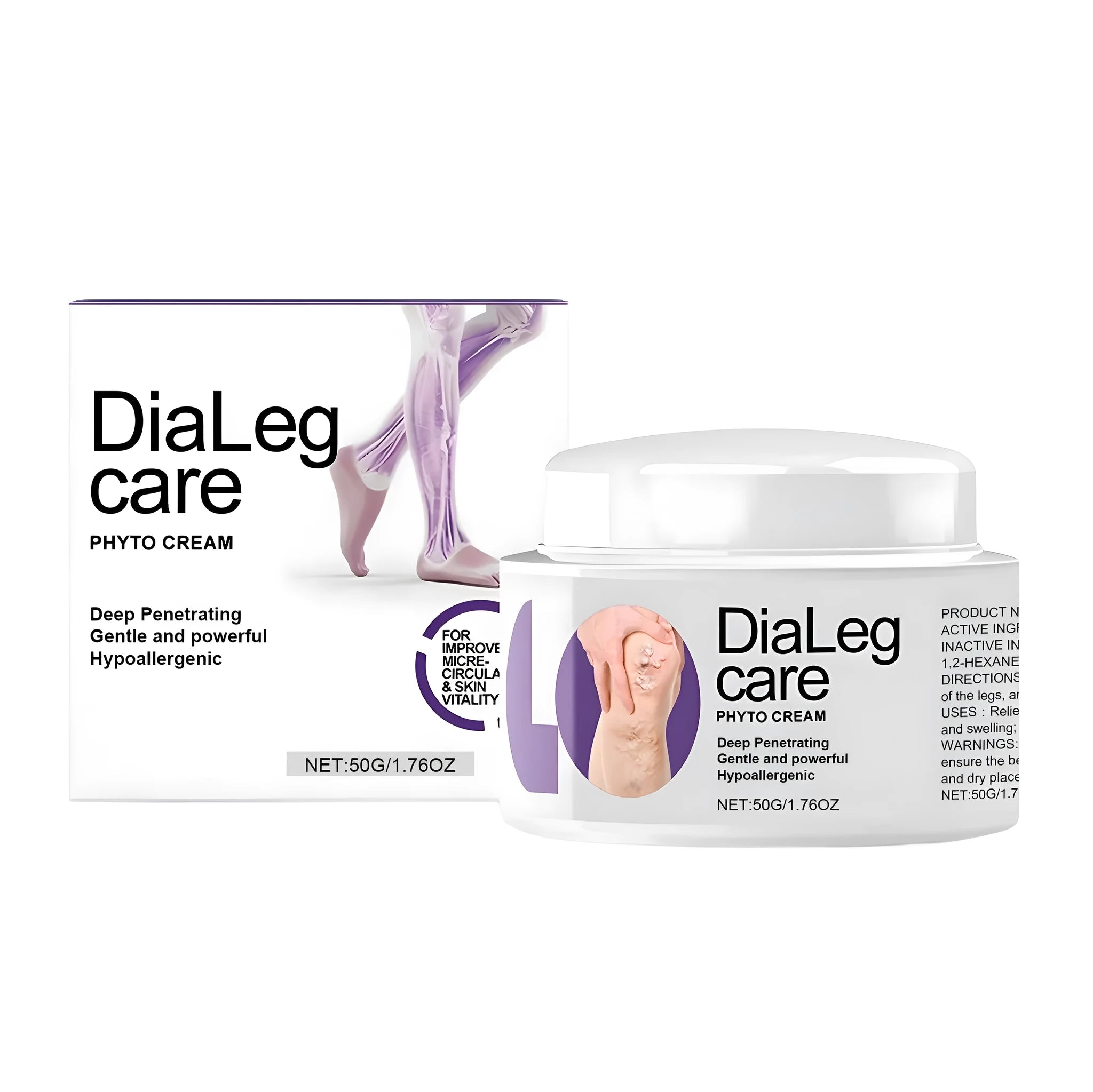 50g tube of varicose vein care cream with mint leaves and shea butter