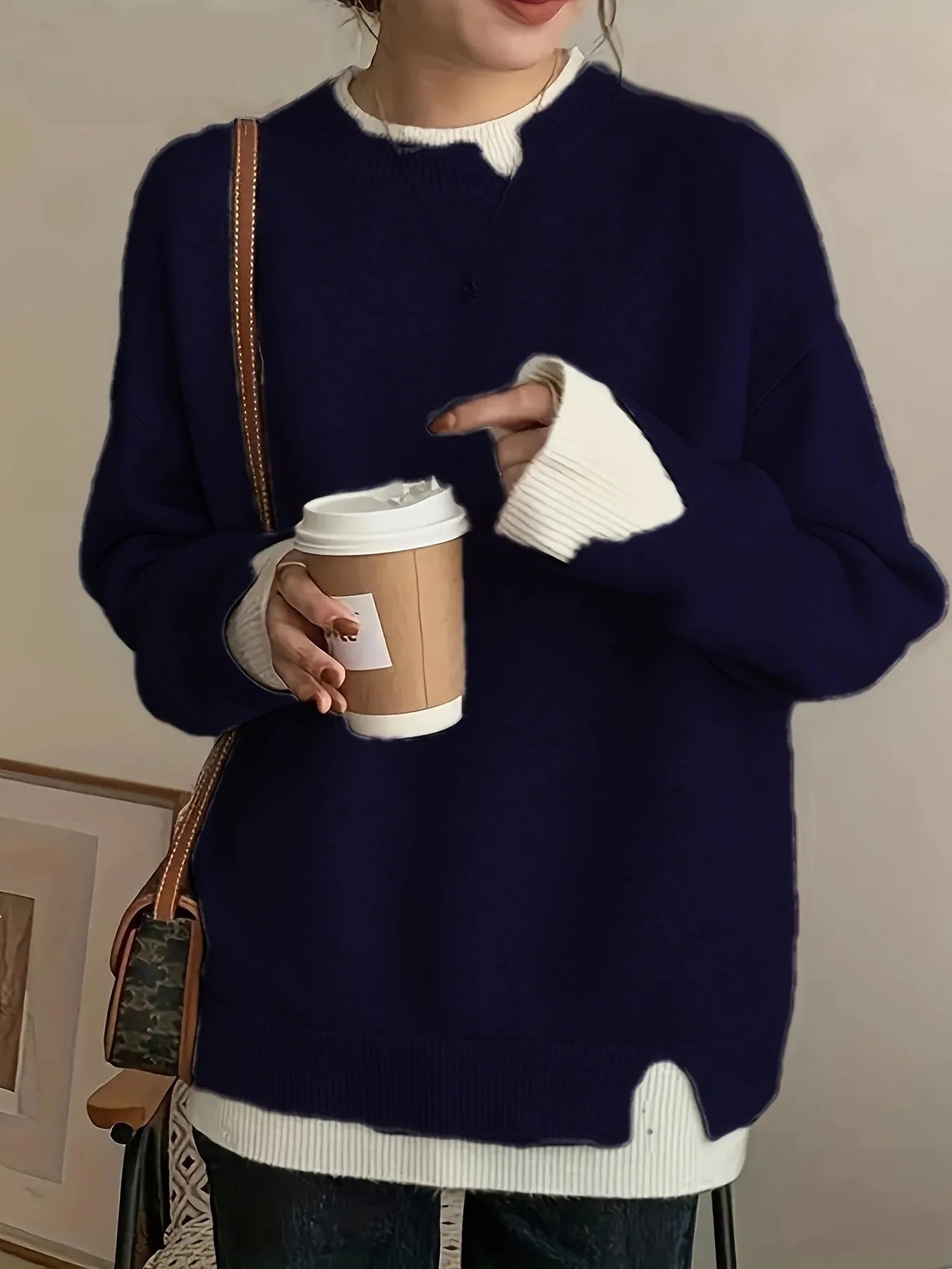 Women's grey round neck soft chenille sweater with spandex stretch, available in sizes 0XL to 5XL