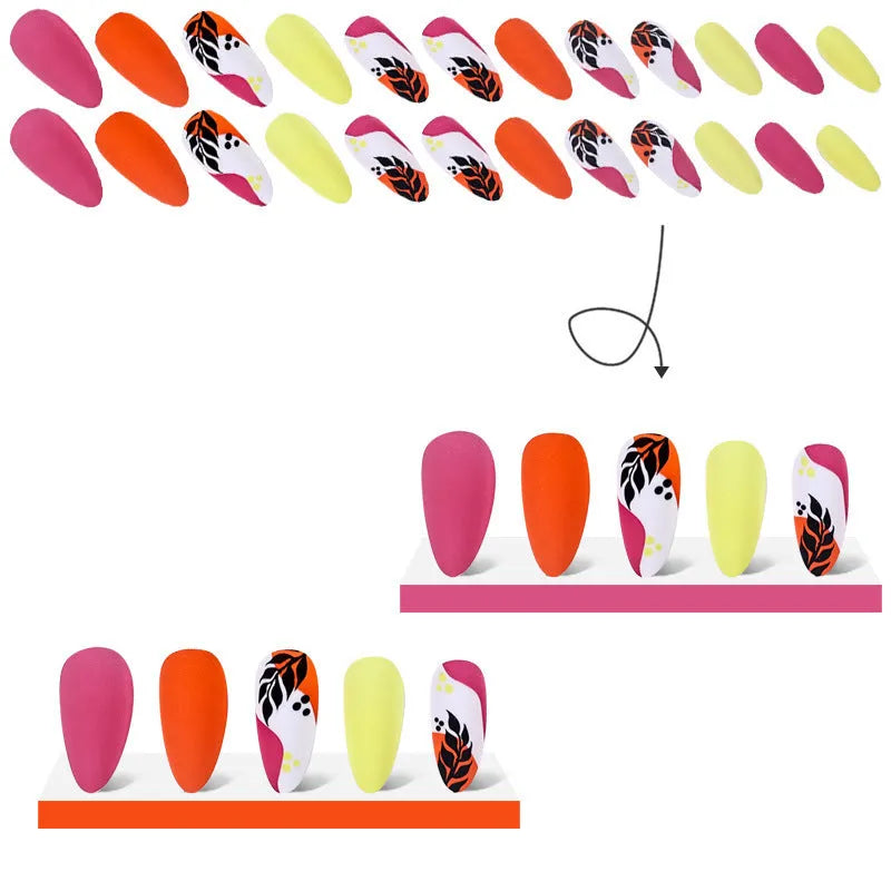 Wear Armour frosted finish nail stickers in medium almond shape showing four design patterns