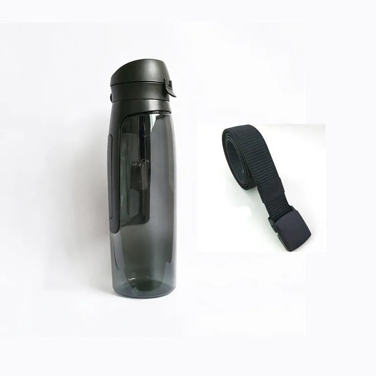 Black water bottle shape hidden safe with secret compartment on a white background