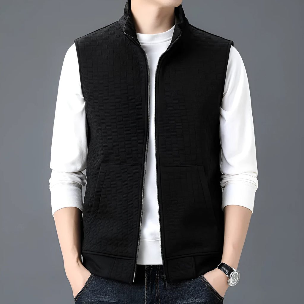 Casual sleeveless waistcoat vest in a cardigan style, shown in a neutral colour from the available selection.