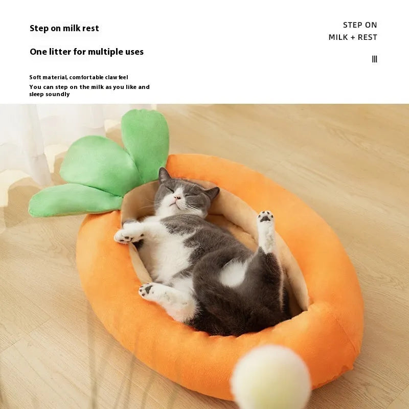Carrot cartoon pattern double-sided removable washable pet mat for dogs