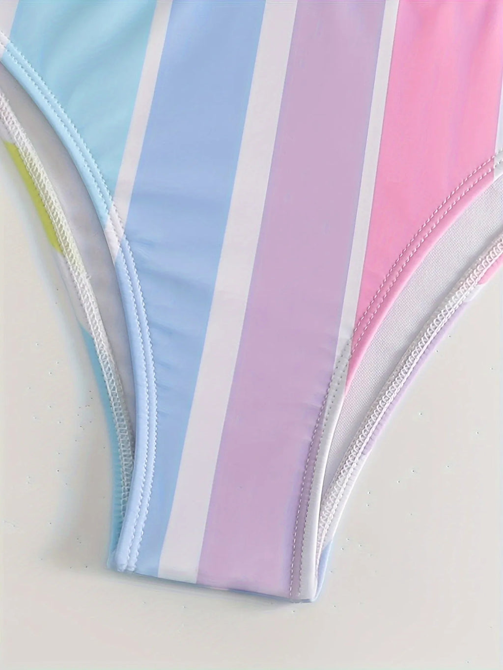 Women's striped bikini swimwear set in polyester spandex fabric for swimming sports