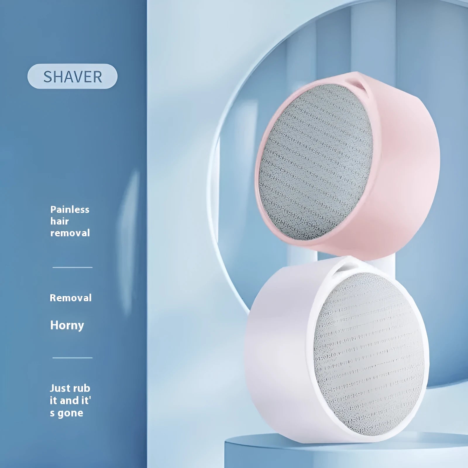 Nano glass epilator and foot grinder 2-in-1 device in plastic, colour option 2in1 style.