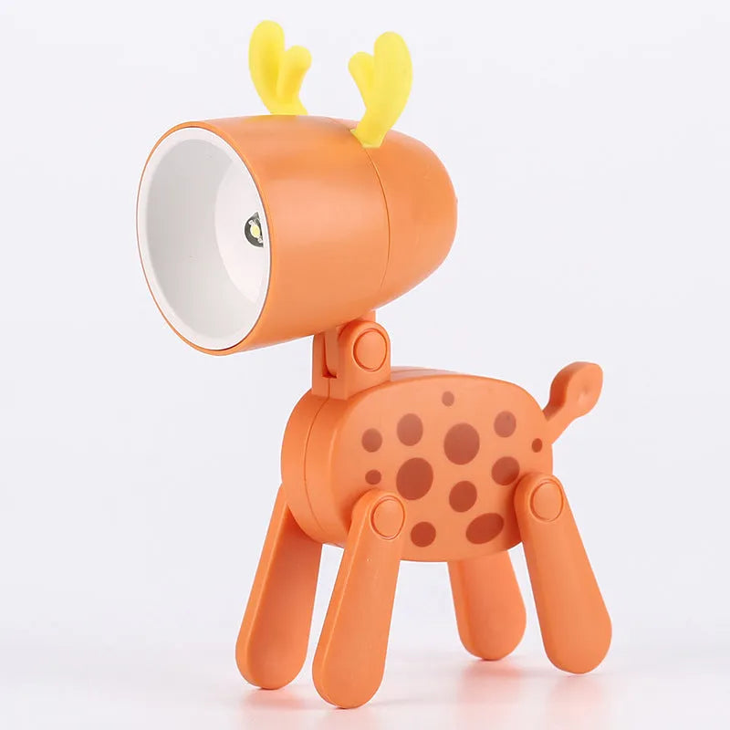 Creative handmade LED mini night lamp with PVC shade in cartoon style, battery operated with button switch
