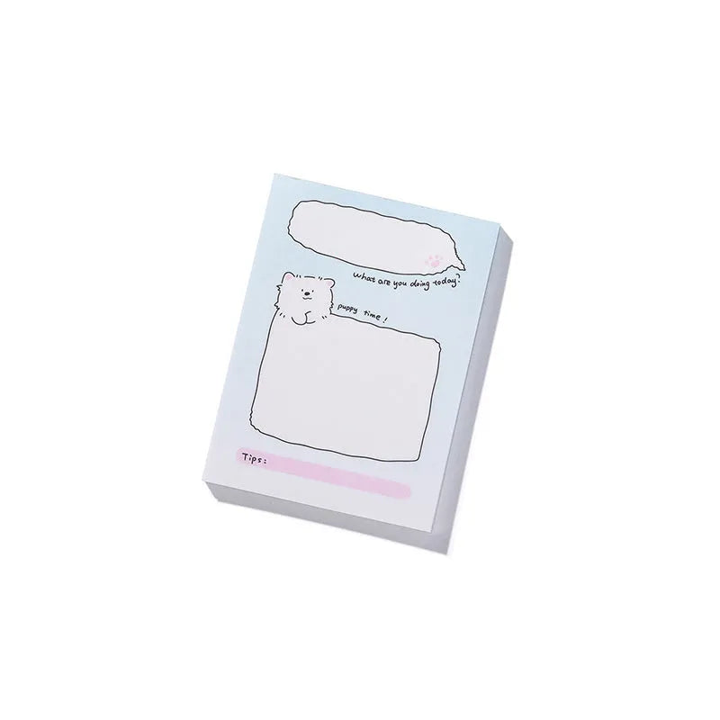Cartoon hand account collage sticky notes in three sizes with animal designs