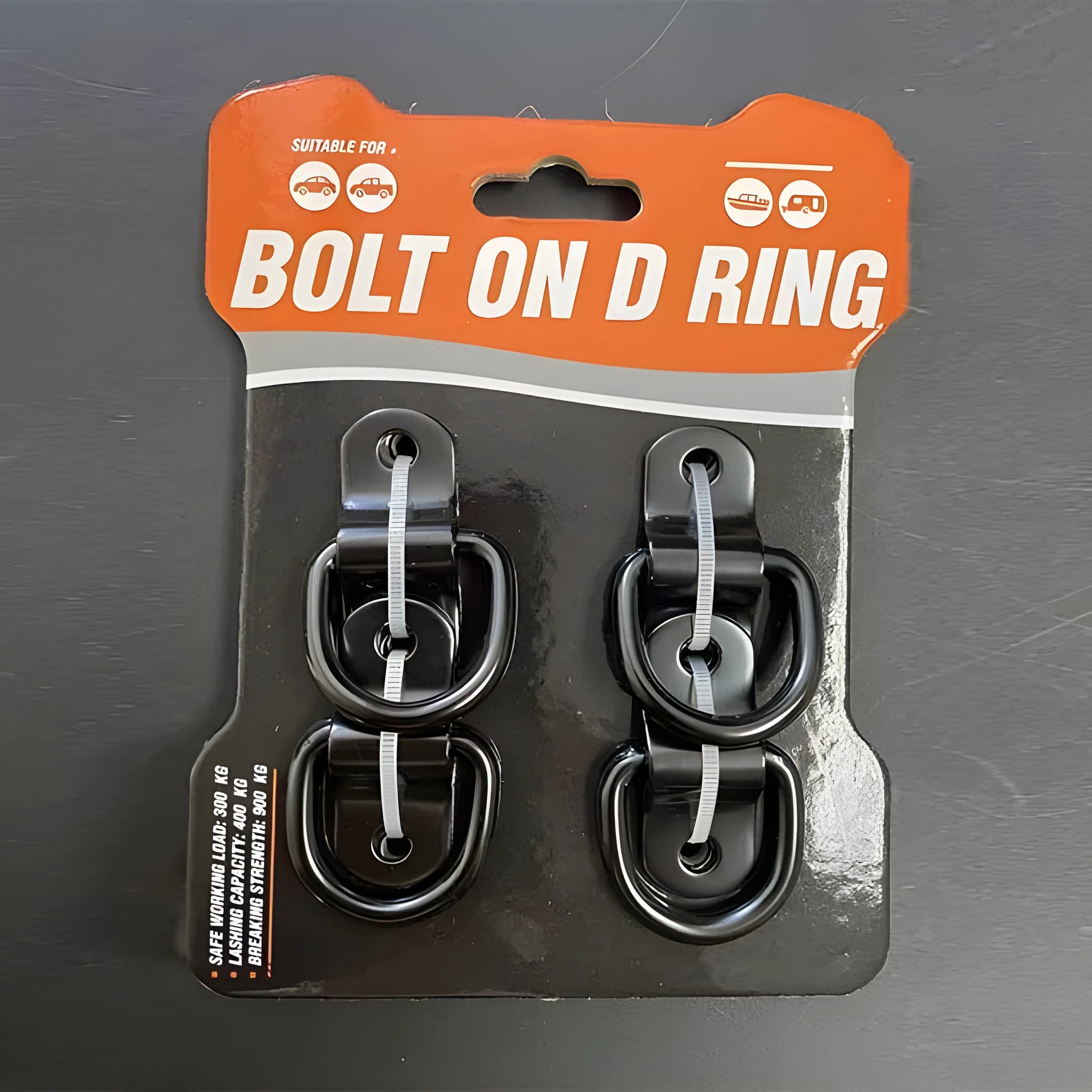 Black galvanised carbon steel floor hook with pull ring design for truck cargo securement