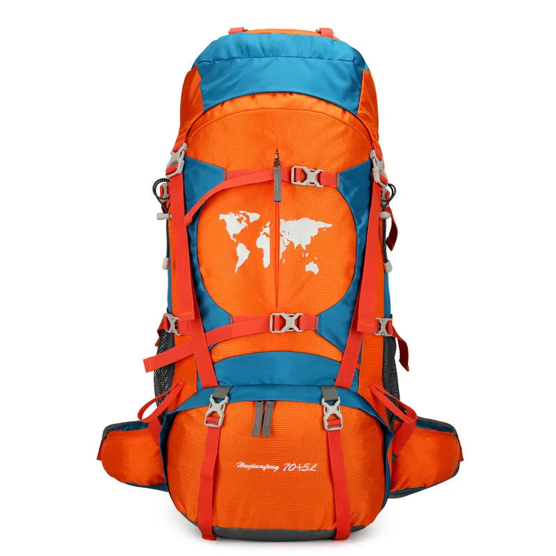 Large capacity professional climbing backpack with bracket for hiking and camping in black colour