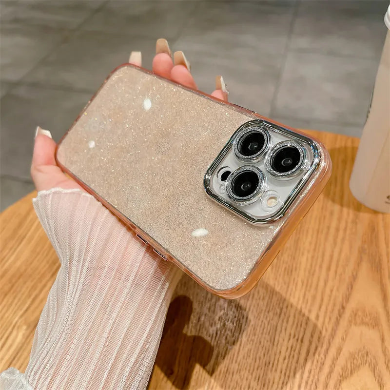 Corrugated PC phone case with lens protector for iPhone 11-15 in transparent colour