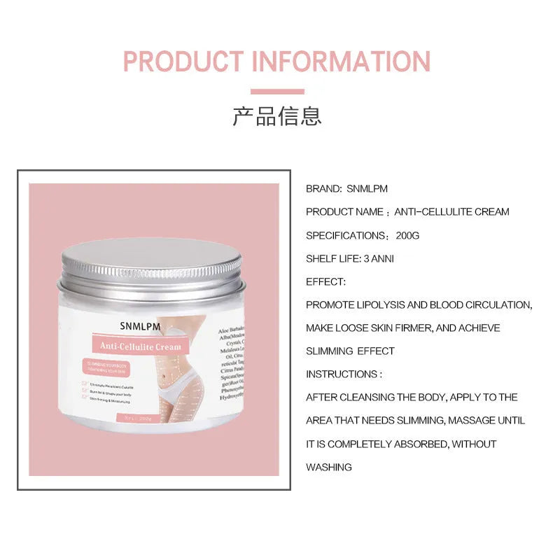 Natural Herbal Body Care anti cellulite cream 200g with Vitamin B and borage oil