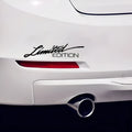 Reflective British bumper sticker showing 16cm by 3.8cm size in black, white, and colourful options