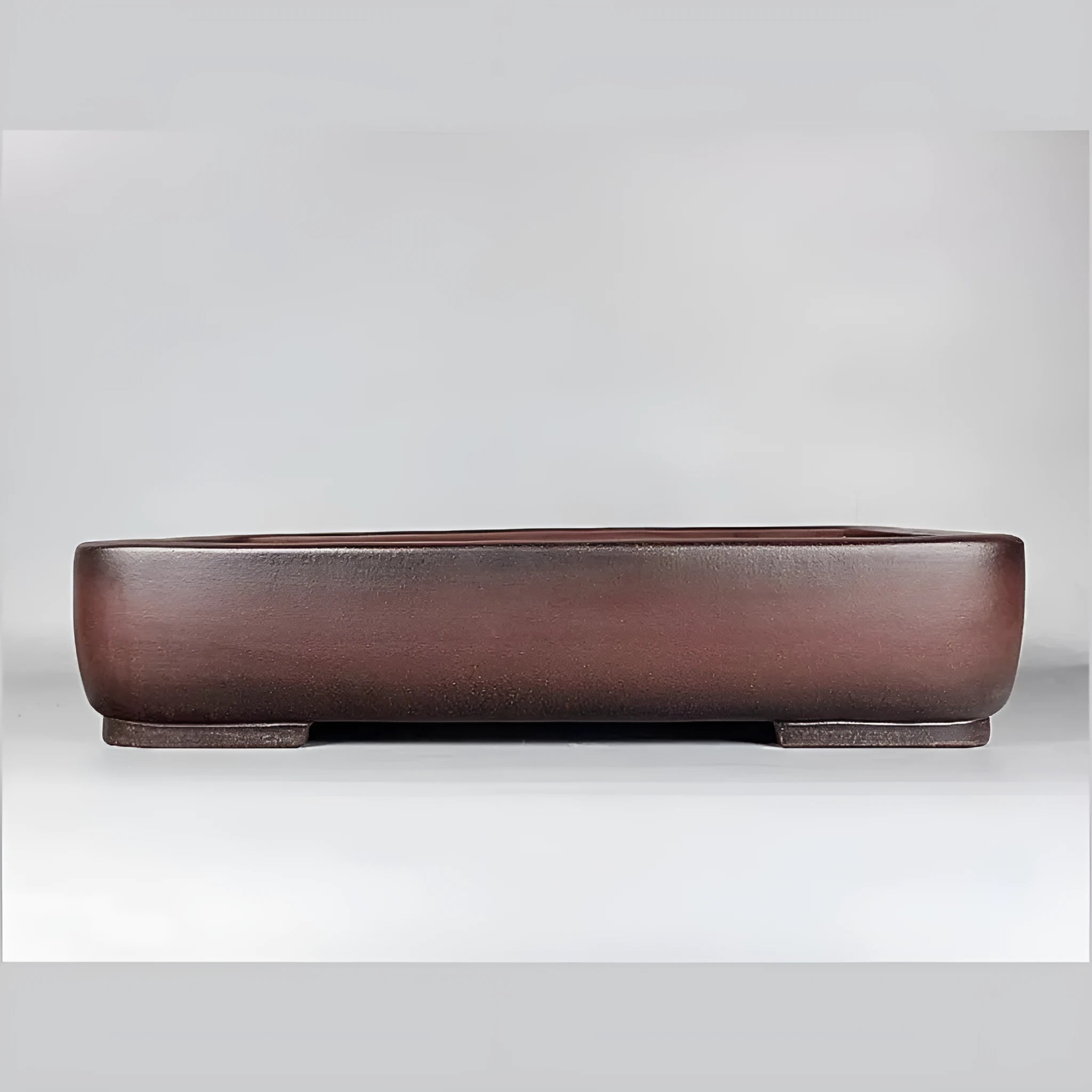 Rectangular purple clay flower pot with antique handmade finish and 60cm length dimensions