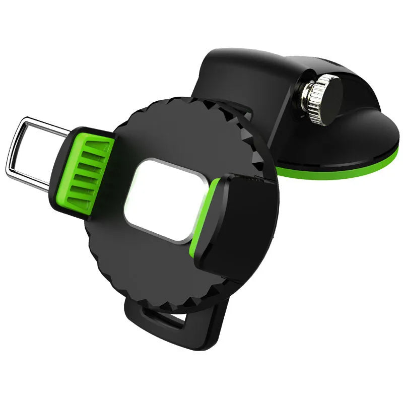 Car mount bracket stretch suction cup phone holder in black for dashboard use