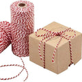 Red and white cotton twine spool 100m length 2mm width Christmas craft cord