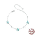 Women's S925 sterling silver bracelet with starfish motif, silver colour, vacation style