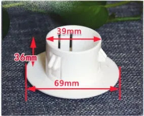 Plastic air-conditioning hole cover in white for sealing wall ports, size options for 37-165mm diameters