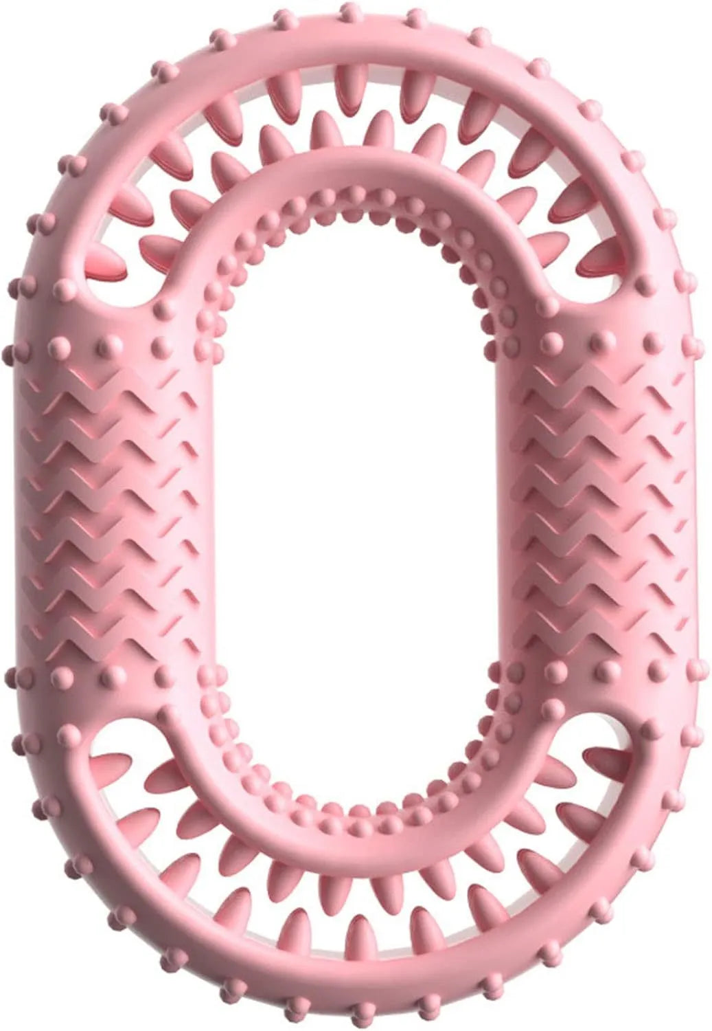 Blue o-ring shaped dog chew toy for dental health and aggressive chewers