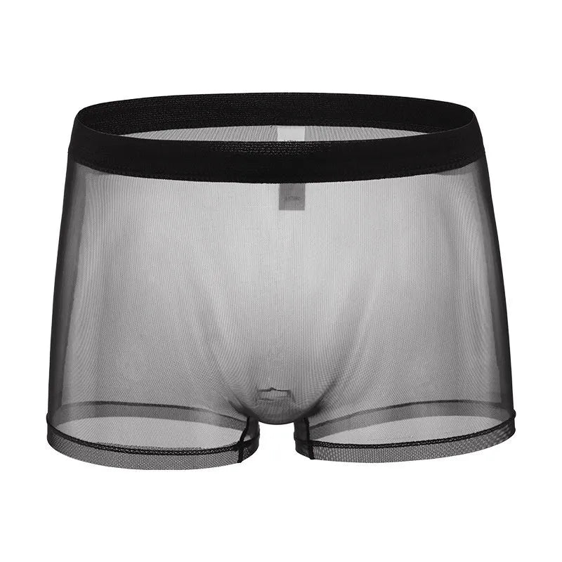 Men's low waist mesh boxer briefs in multiple colours with breathable polyester construction
