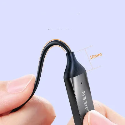 Bluetooth 5.0 audio transmitter USB interface in black with compact design