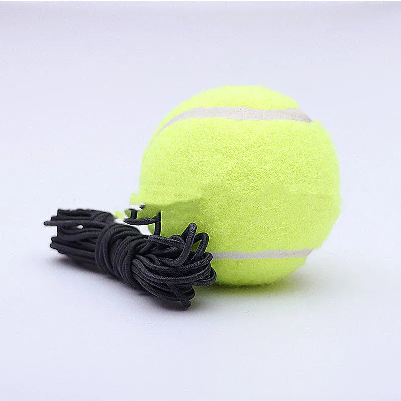 Blue round kettle tennis trainer with attached ball on line, chemical fibre construction, 20.5x20 cm size