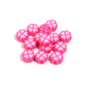A selection of 15mm frosted acrylic beads showing a raised cartoon love and four-leaf clover pattern in various colours.