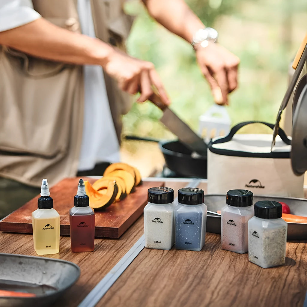 Naturehike six-piece portable seasoning bottle set in modern simplicity style