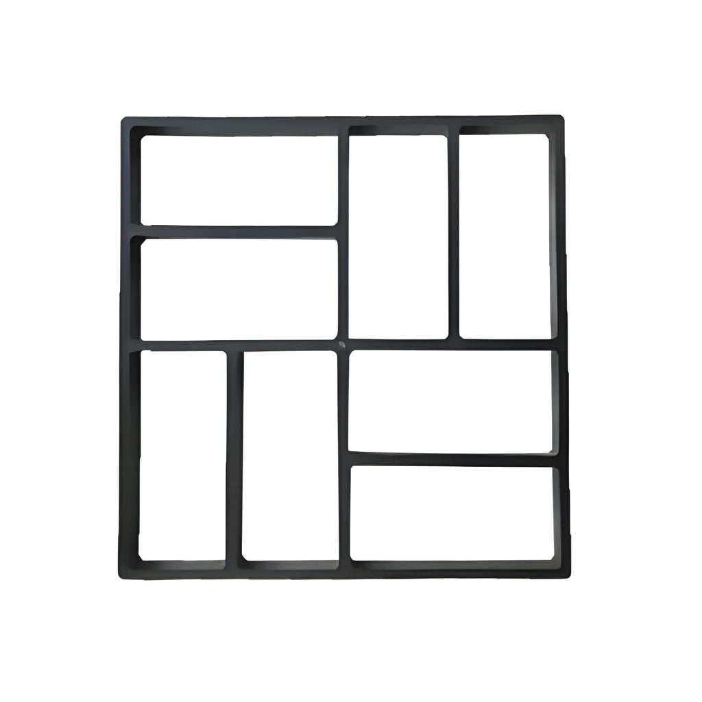 Plastic paving mould for DIY concrete garden path stones, available in 40x40cm to 50x50cm sizes, with style options A B C
