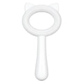 Blue and white double-sided pet grooming brush with deshedding and massage comb functions