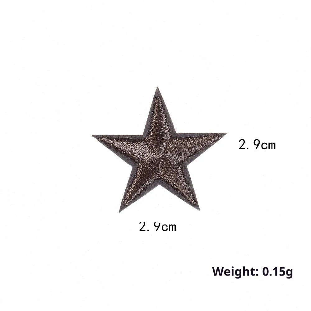 Colourful five-pointed star cloth embroidery stickers for DIY fabric decoration