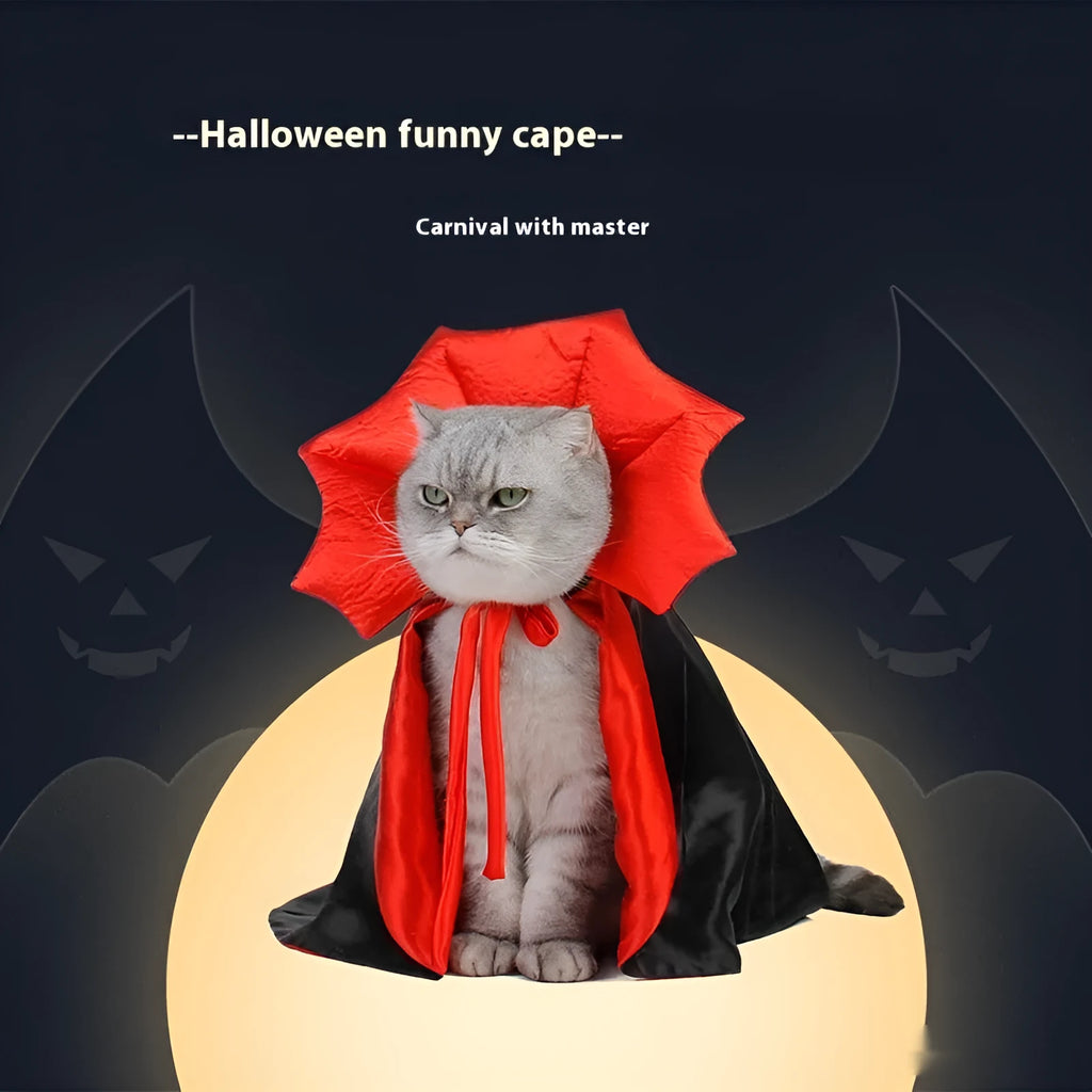 Black and red Halloween costume clothes for cats and dogs made from polyester fabric