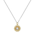 925 silver sunflower necklace with daisy petal design on adjustable 21-50cm chain