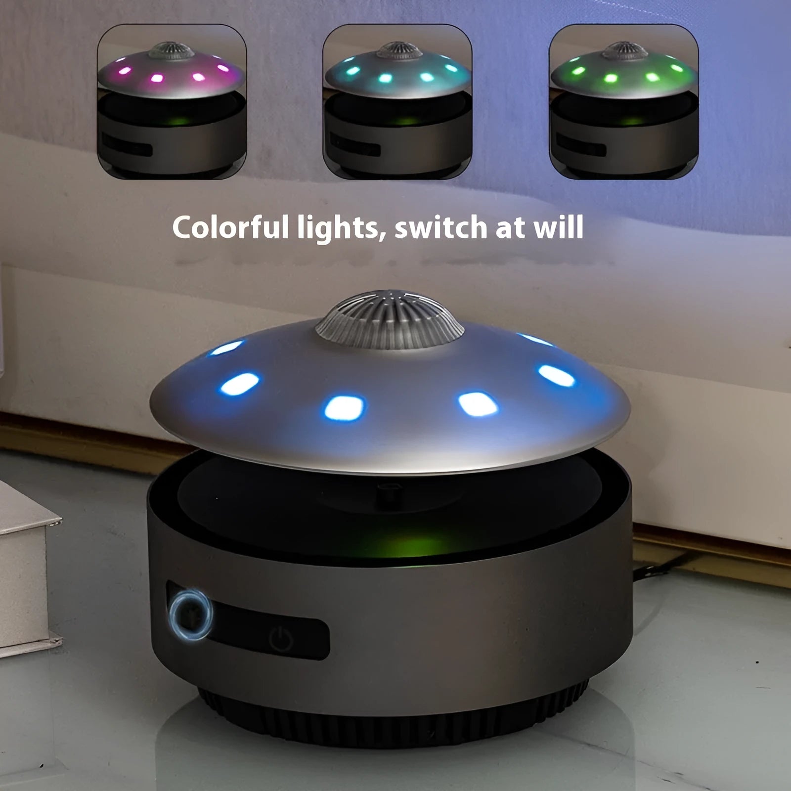 Floating magnetic levitation Bluetooth speaker with spherical design on charging base