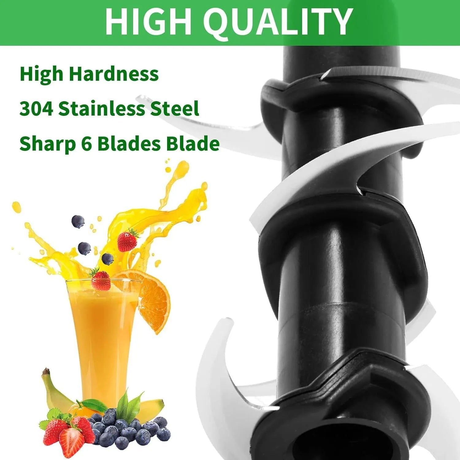 Stainless steel juicer replacement blade set with six stacked blades