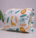 Baby cotton nursing arm pillow with forearm support, blue triangle design, 25x23cm