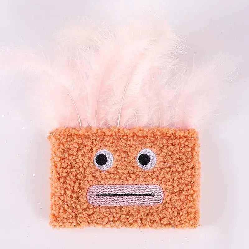 Big mouth explosion head shaped catnip plush toy in blue, green, orange, or purple colour