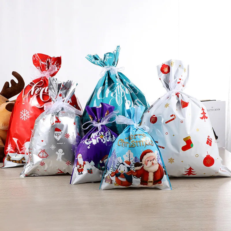 Christmas gift tying packing machine bag OPP aluminium PE 24x32cm sky blue design on white background