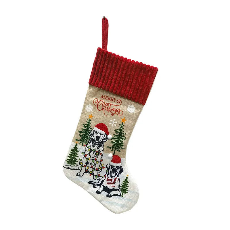 Soft cloth Christmas tree pendant gift bag ornament in pastoral or American style, dimensions 46cm by 28cm.