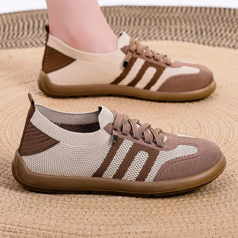 Retro German training shoes with fly woven mesh upper and polyurethane sole in low-top design