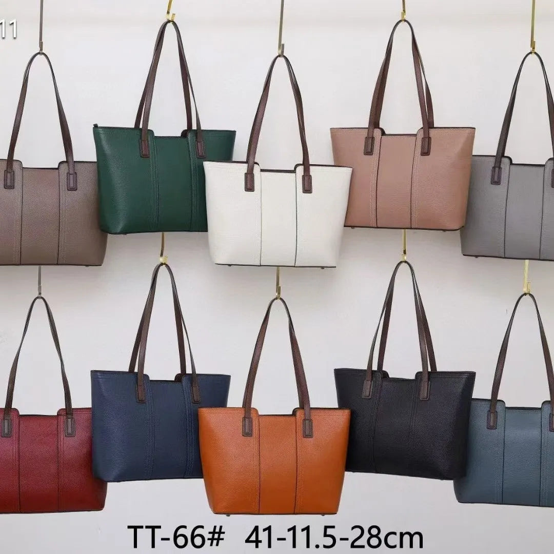 Genuine leather women's commuter shoulder bag with box-shaped design and urban simplicity styling